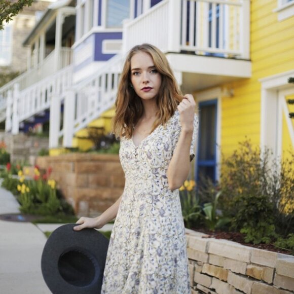 Free People Mystic Magnolia Midi Dress Size 8 - Picture 2 of 7